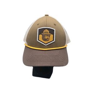 Smokey Bear Official Licensed National Park Service Mesh Snapback Hat Brown Tan